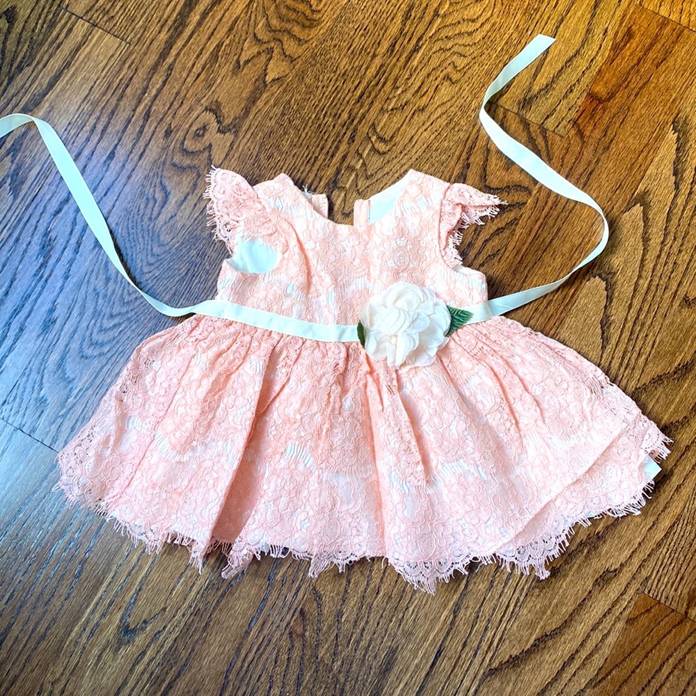 Pink formal rare editions lace dress